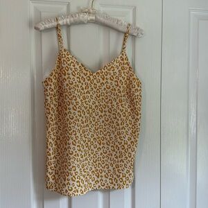 Miami Yellow Cheetah Print Adjustable Strap Tank Top Camisole Size XS